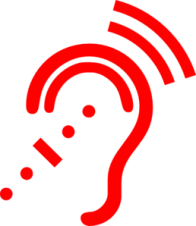 Red hearing symbol