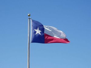 Texas state flag waves